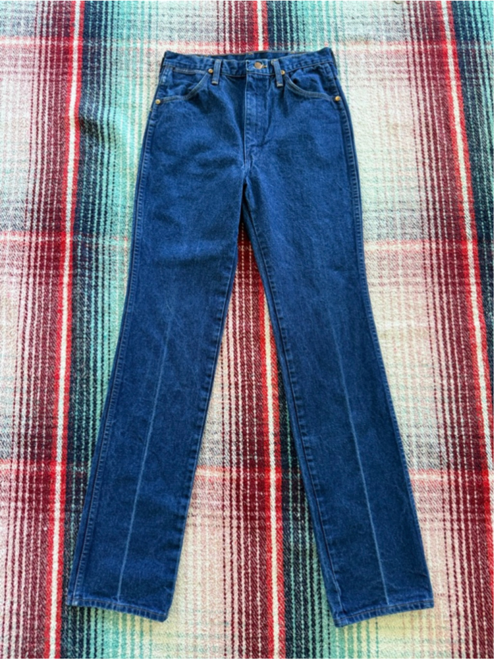 Vintage Wrangler 936DEN Slim Blue Boot Cut Jeans 33x36(30x35)